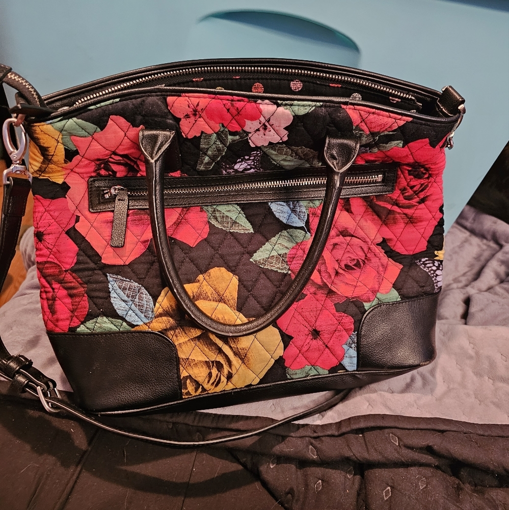 Vera Bradley leather trim purse